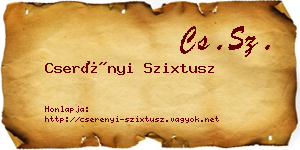 Cserényi Szixtusz névjegykártya